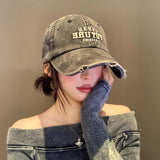 ダメージウォッシュロゴキャップ