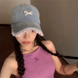 パールリボンデニムキャップ