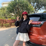 リボンレーストラックウィンドブレーカー