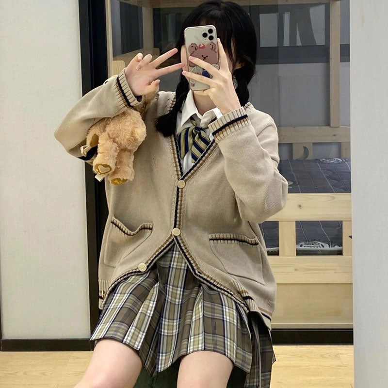 ラインアクセントリブカーディガン