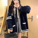 トリムホワイトネイビーカーディガン