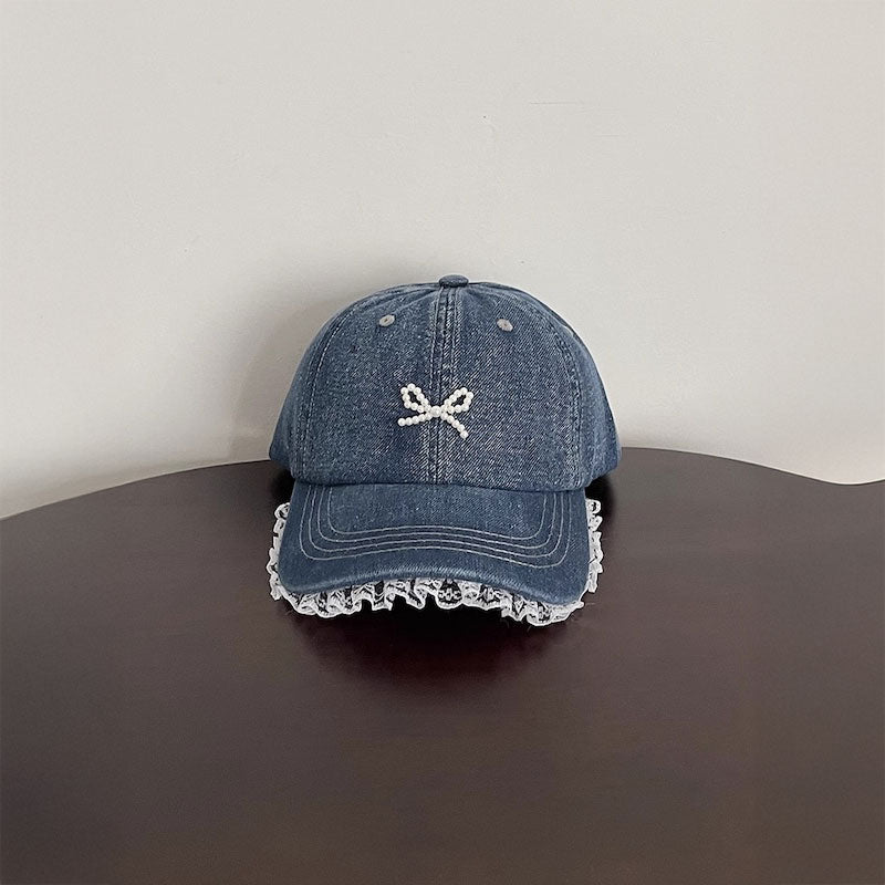 パールリボンデニムキャップ