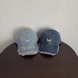 パールリボンデニムキャップ