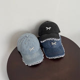 パールリボンデニムキャップ