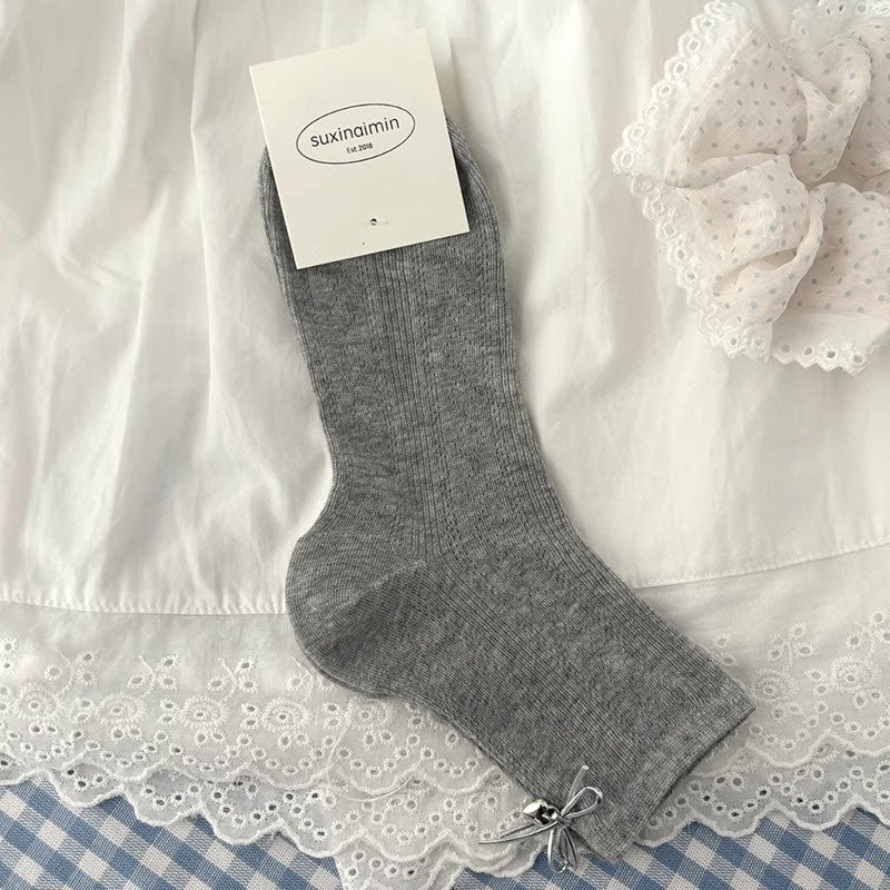 シルバーリボンチャームソックス