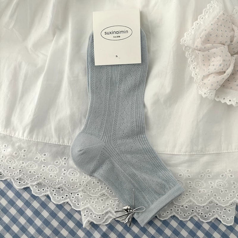 シルバーリボンチャームソックス