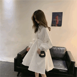 ワンカラーシャツワンピース