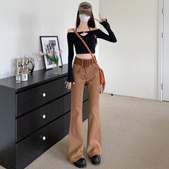 トリプルボタンフレアデニム