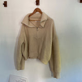 ハーフジップリブニット