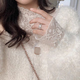 レースハイネックインナートップス