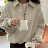 カジュアルハーフジップスウェット