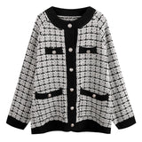 モノトーンチェックカーディガン