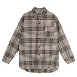 ブラウンカラーチェックシャツ