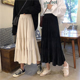 プリーツティアードロングスカート