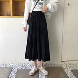 プリーツティアードロングスカート