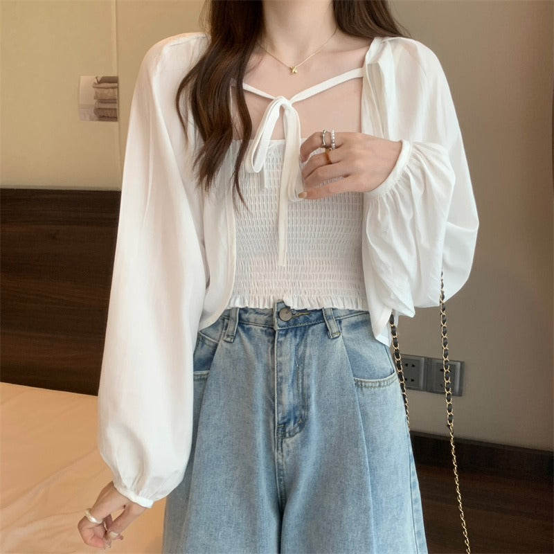 フェミニンパフボレロトップス