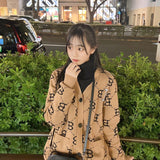 モノグラムキャメルカーディガン