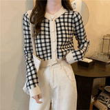 カラーギンガムショートカーディガン