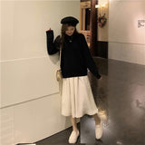 バックリボンニット&ロングワンピースSET