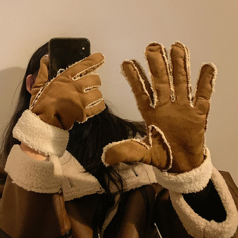 ムートンボア手袋