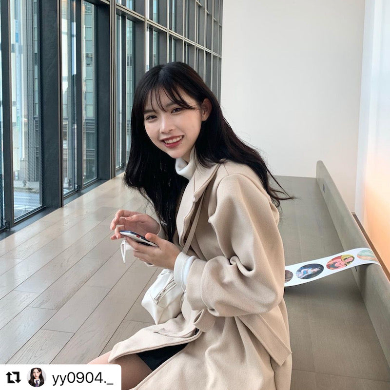 ウエストスリムフレアコート