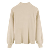 ハイネックシンプルリブトップス