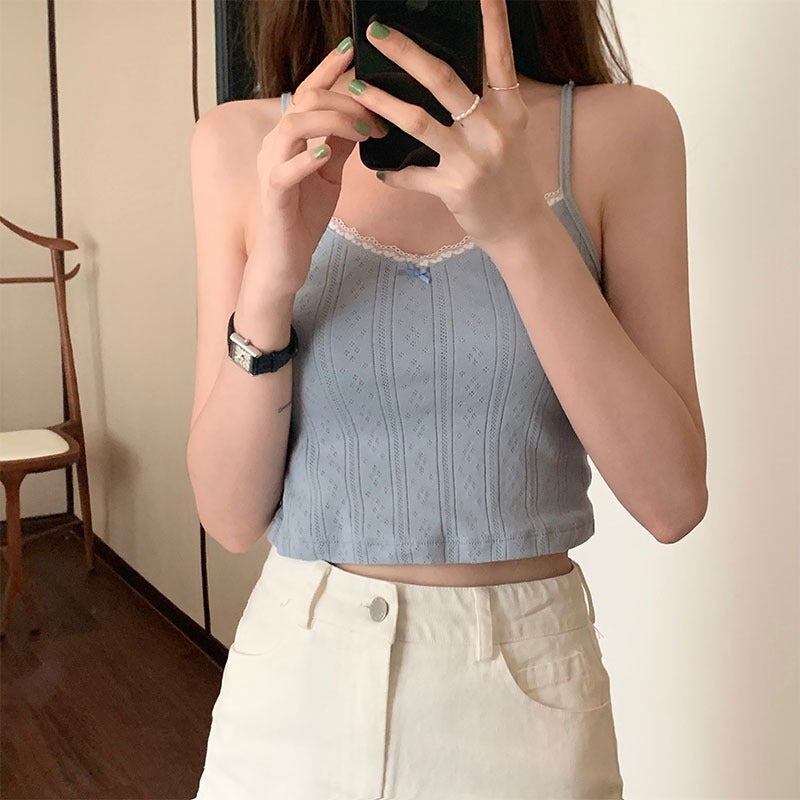 クロップドレースキャミソール