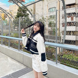 バイカラークロップドスタジャン