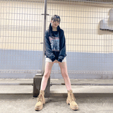 ウォッシュロゴプリントスウェット