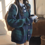 タータンチェックカーディガン