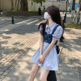 デニムビスチェ&ティアードワンピースSET