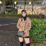 モノグラムキャメルカーディガン
