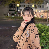 モノグラムキャメルカーディガン