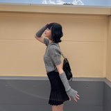 デザインニットアームウォーマートップス