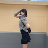 デザインニットアームウォーマートップス