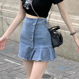 アシンメトリーデニムスカート