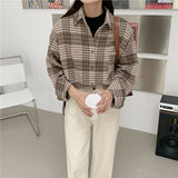 ブラウンカラーチェックシャツ