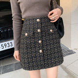 ツイードボタンスカート