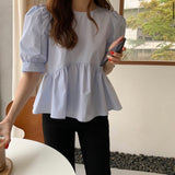 エレガントペプラムブラウス