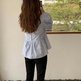 エレガントペプラムブラウス