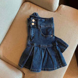 プリーツデニムミニスカート