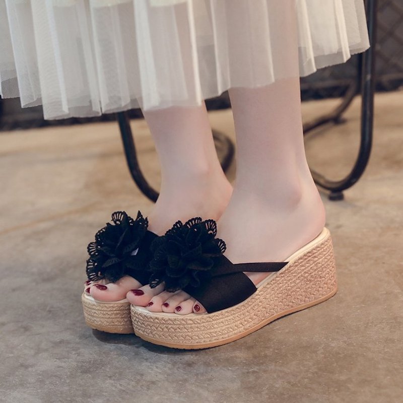 ワンポイントウェッジソールサンダル