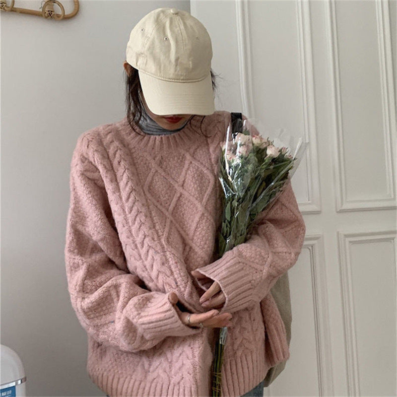 ラウンドケーブルカラーニット