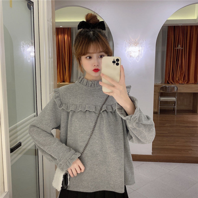 フロントフリルリブトップス