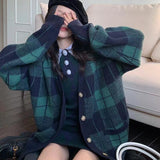 タータンチェックカーディガン