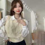 パールニットベスト&シャツSET