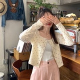 プチフラワースクエアネックカーディガン