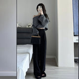 クロップドカシュクールニット