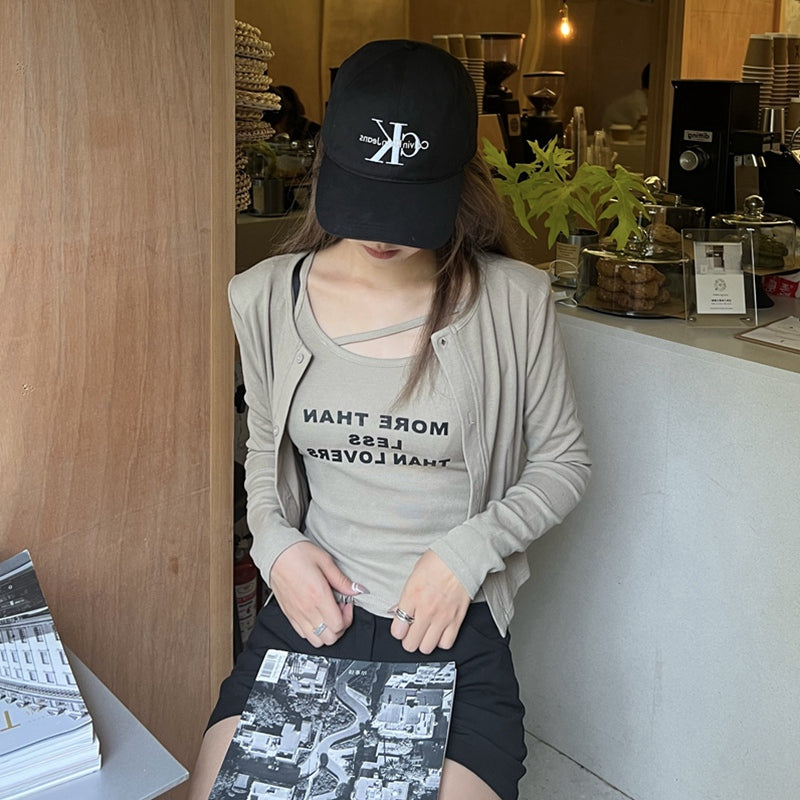 ロゴキャミソール&カーディガンSET