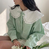 ビッグラペルストライプシャツ